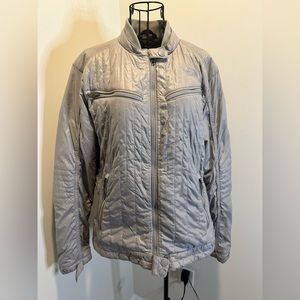The North Face Women's Midori Moto Quilted Insulat Jacket Sz XL Gray Full-Zip